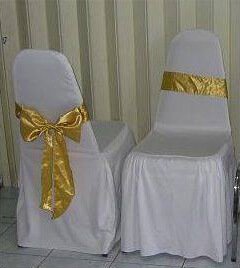 Banquet Chair เก้าอี้จัดเลี้ยง บุนวม ขาเหล็ก ผ้าคลุมและโบวย์